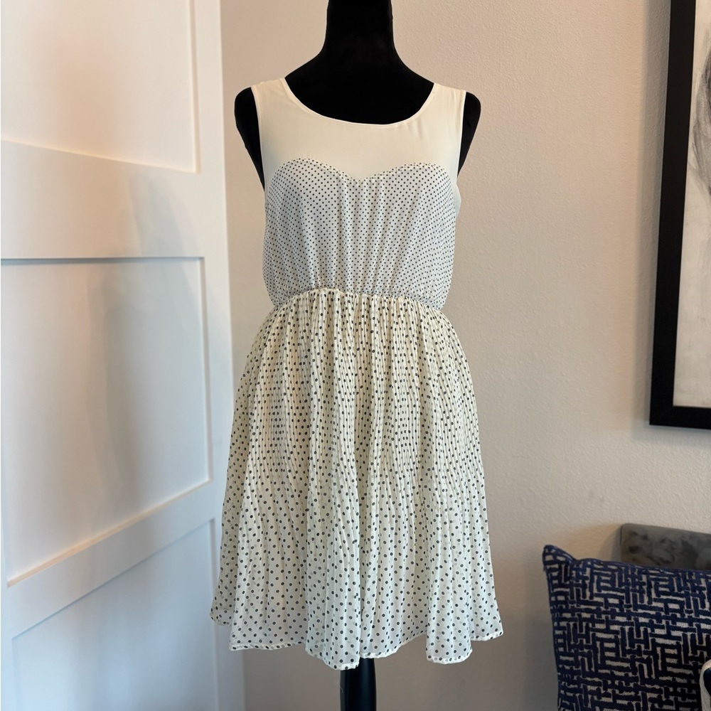 Chic Ivory Polka Dot Mini Dress